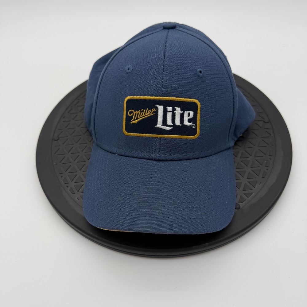 Miller Lite Navy Blue Gold Baseball Cap Hat H3 Headwear Adjustable Strapback